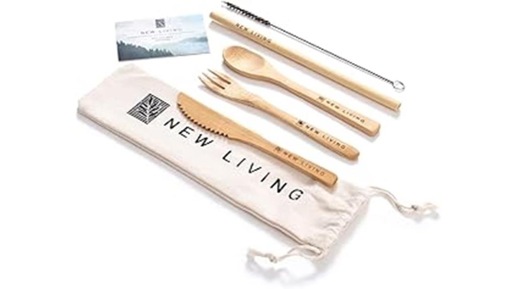 reusable bamboo travel cutlery