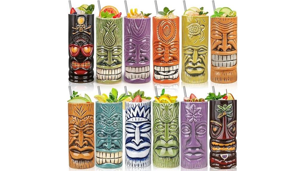 set of 12 tiki mugs