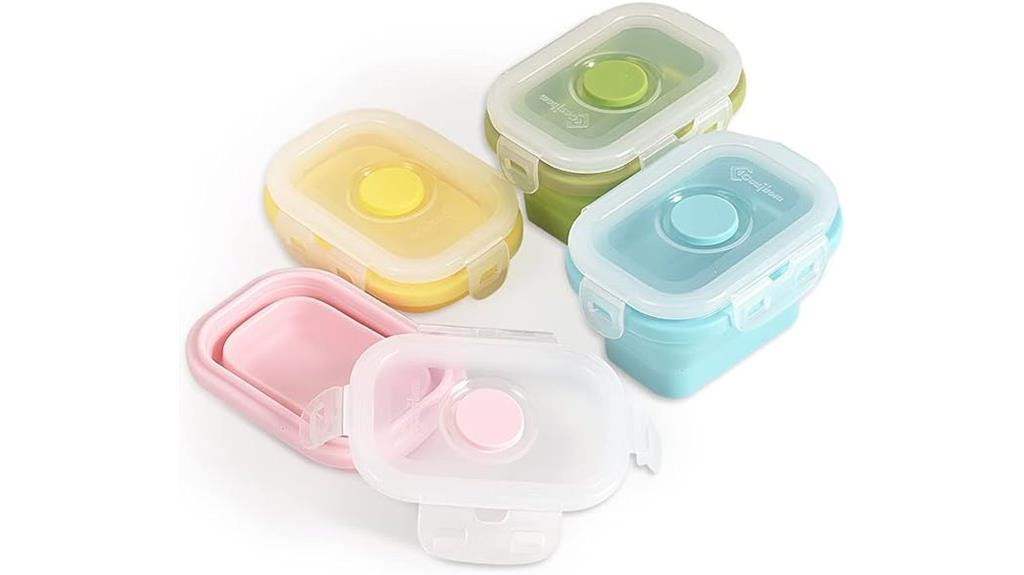 silicone collapsible food containers