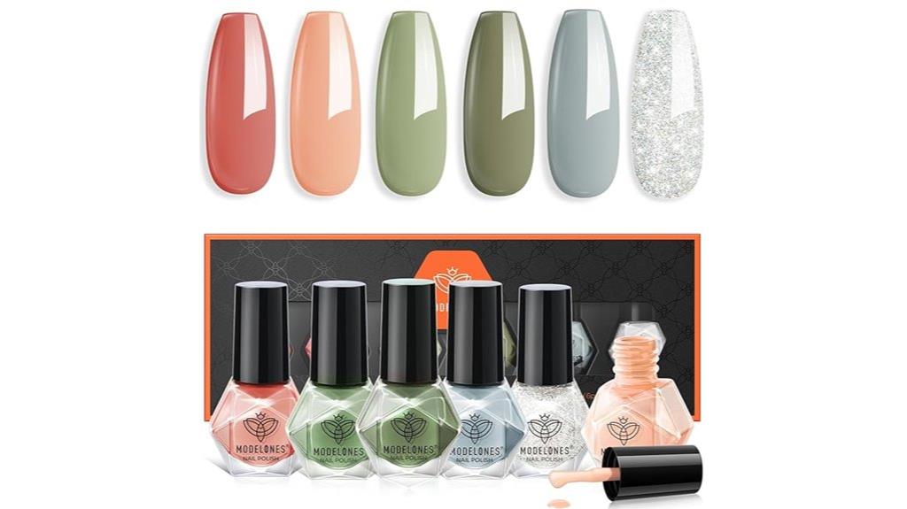 six color nail polish set
