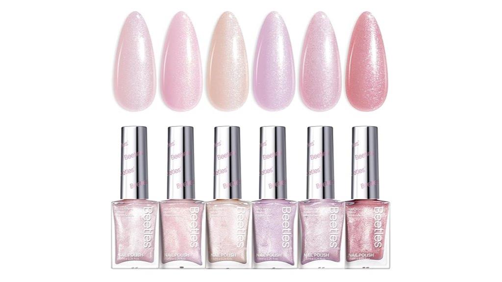 six color pink nail set
