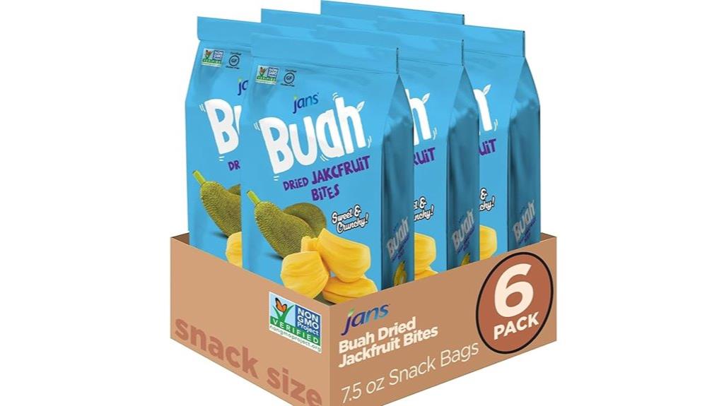 six pack dried jackfruit chips