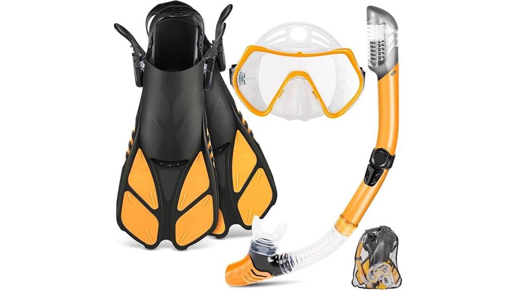 snorkel mask fin set
