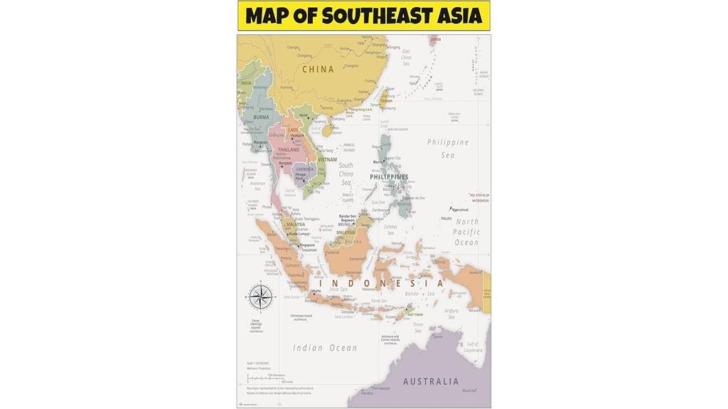 southeast asia wall map