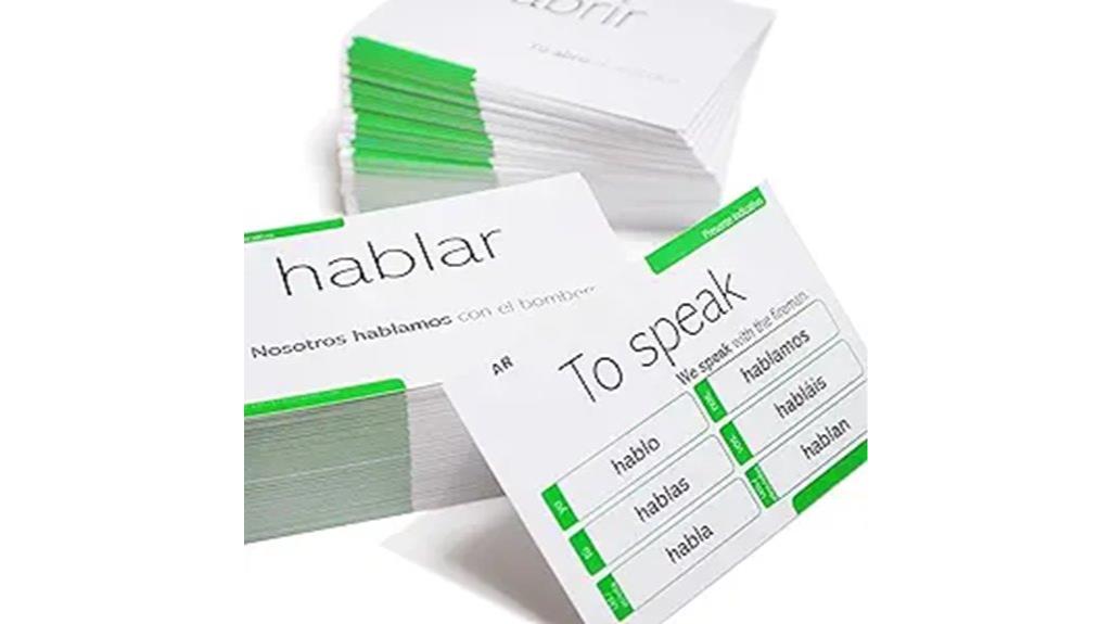 spanish verb conjugation flash cards