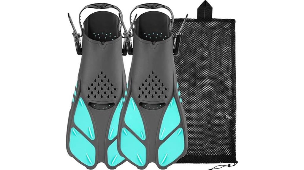 swim fins with bag