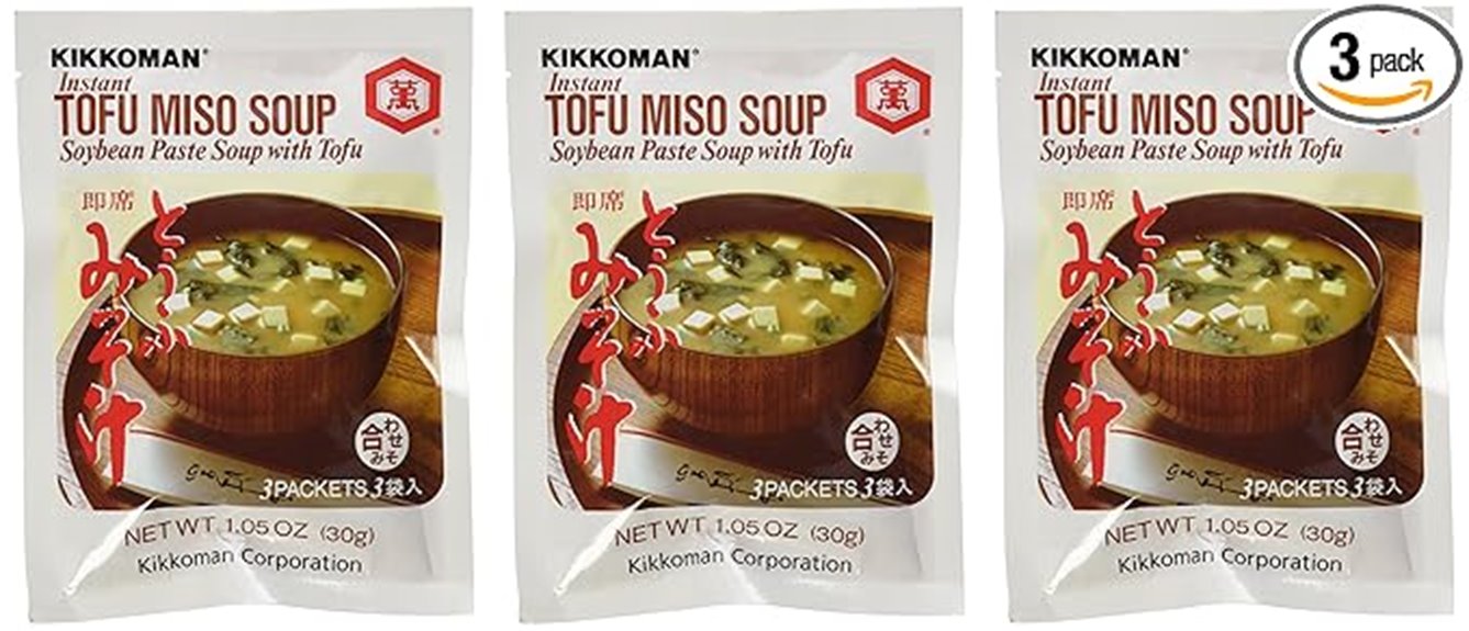 three pack instant tofu soup