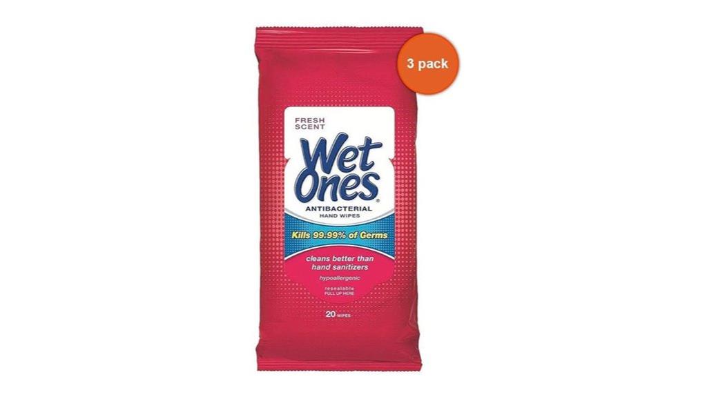 three pack wet wipes