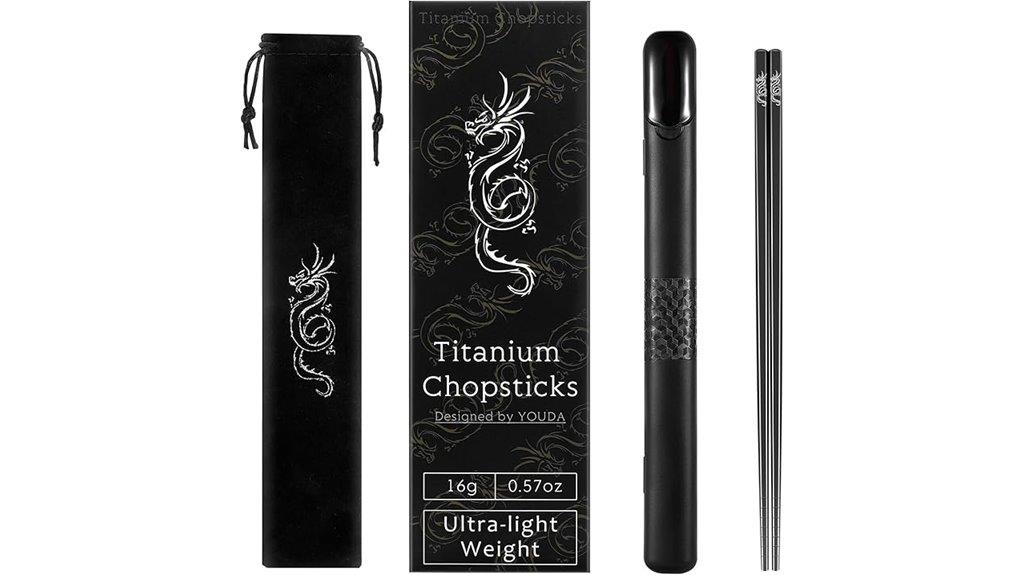 titanium chopsticks with case