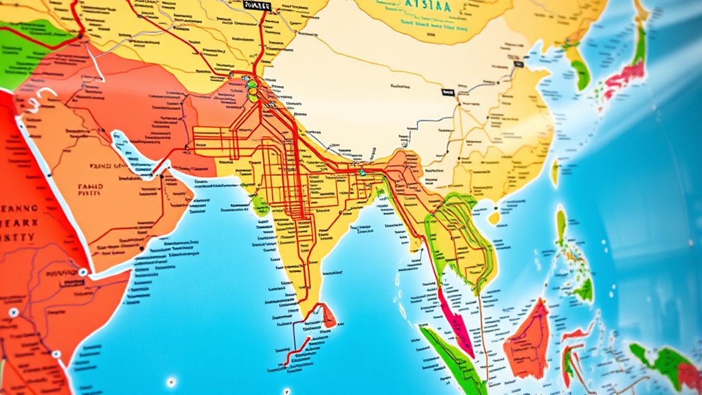 top asian rail map posters