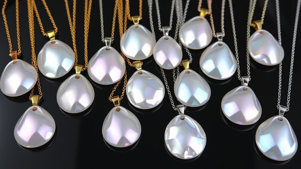 top pearlescent shell pendant necklaces