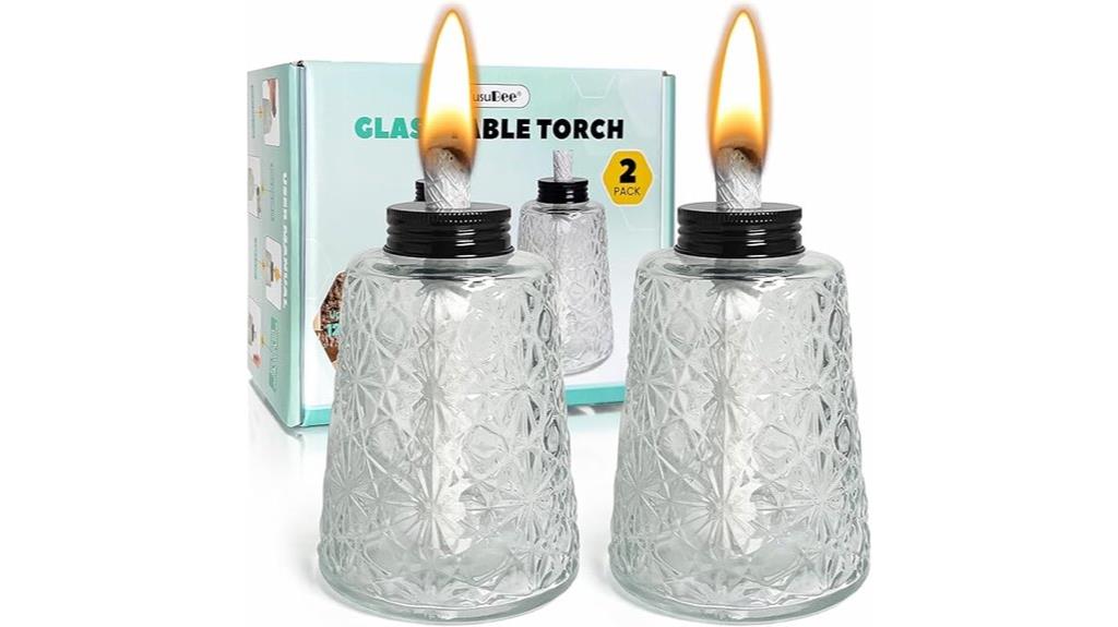 two outdoor citronella lanterns