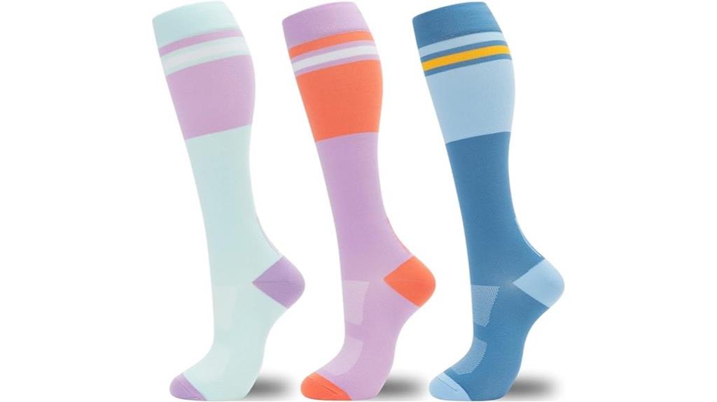 unisex three pair compression socks