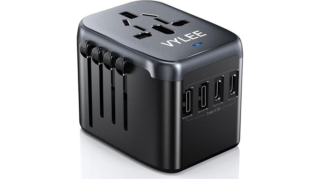 universal travel adapter with multiple ports