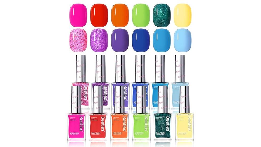 vibrant 12 color nail polish