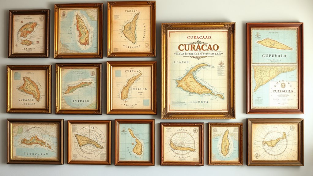 vintage cura ao map art