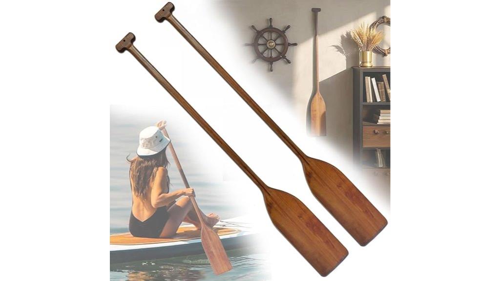 vintage wooden canoe paddles
