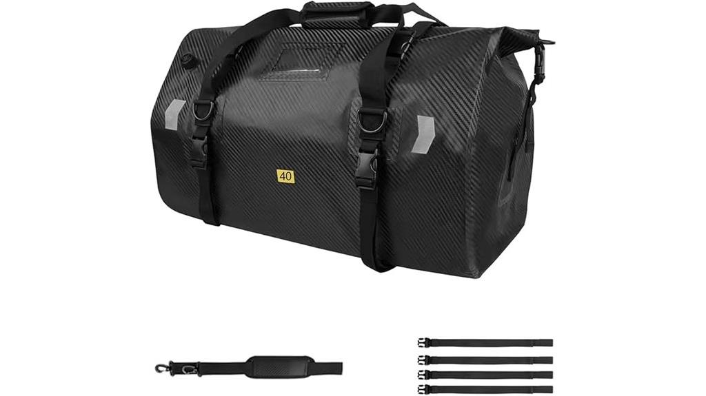 waterproof 40l roll top duffel