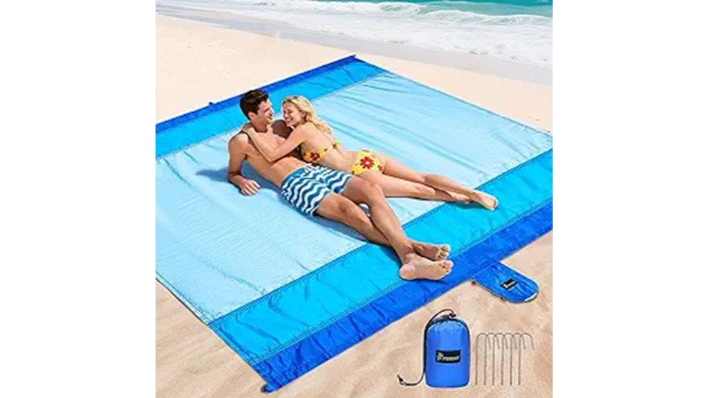 waterproof beach blanket with storage
