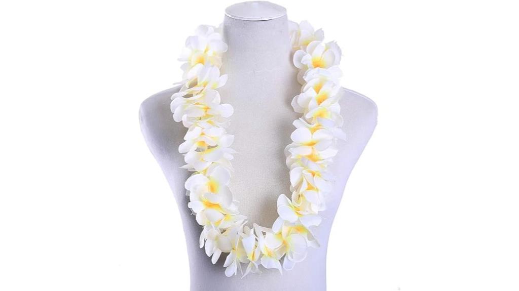 white hawaiian leis