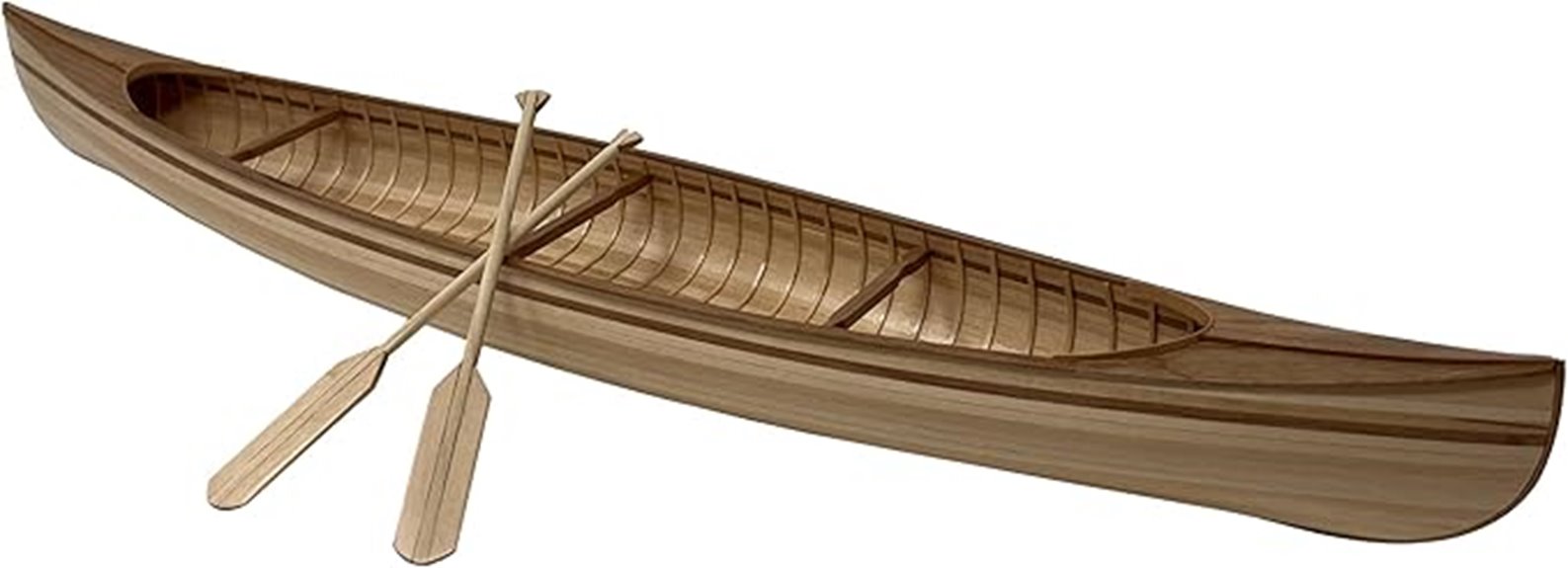 wooden canoe boat model