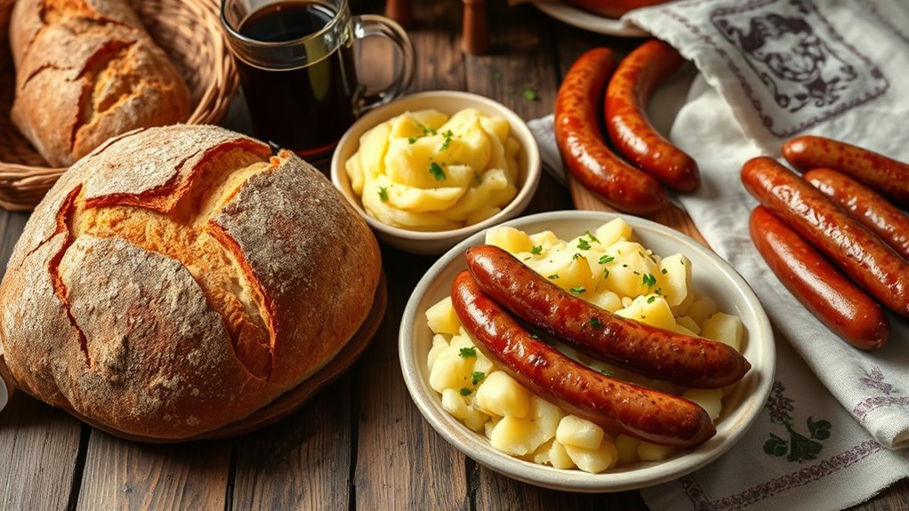 bread and potatoes dominate cuisine