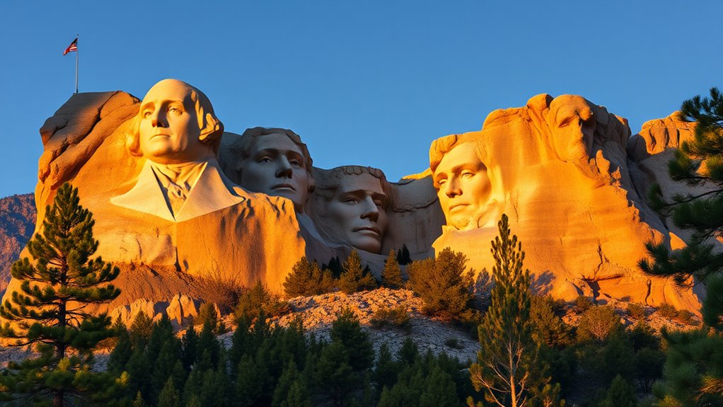 carved presidential mountain monument