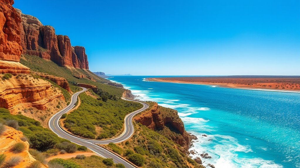 coastal cliffs and desert vistas