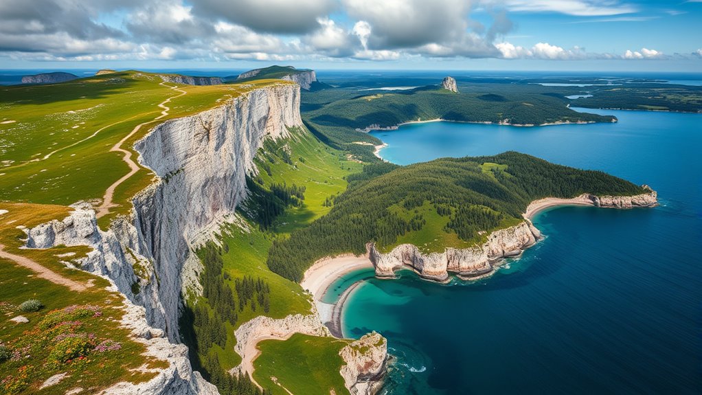 coastal trails and scenic lakes