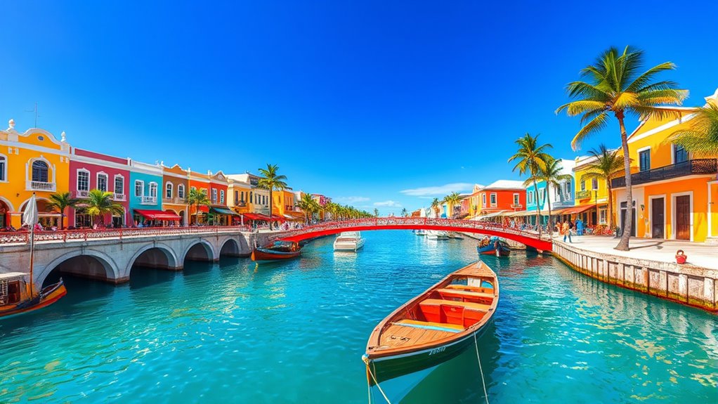 colorful dutch colonial architecture