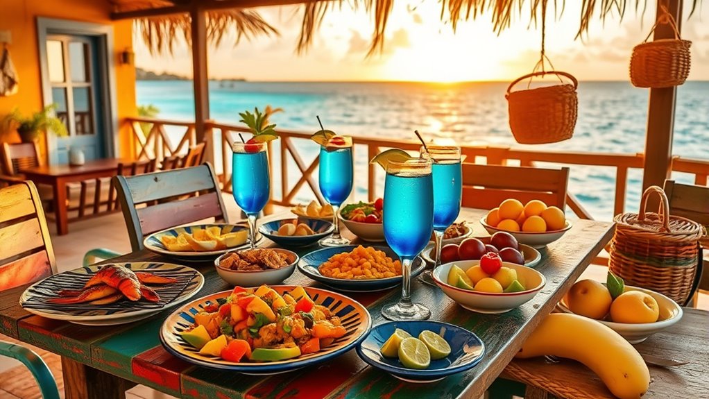 culinary delights and tropical drinks