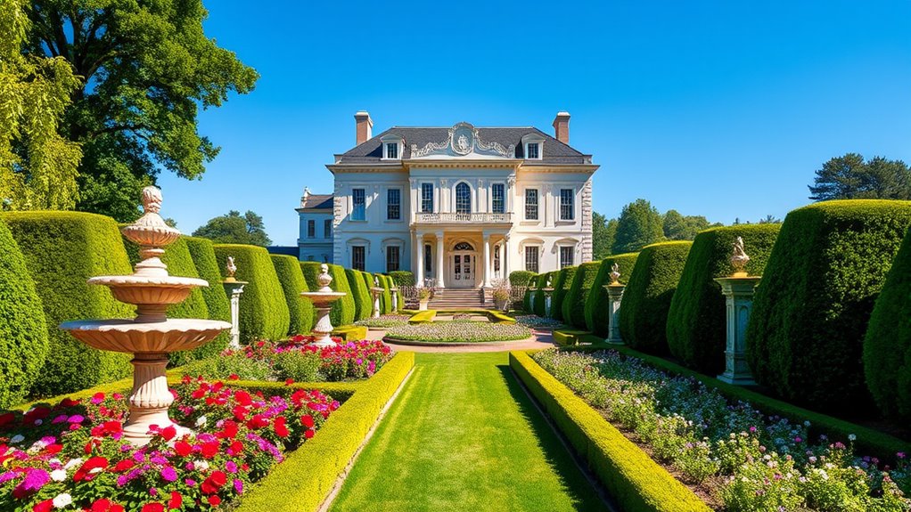 elegant mansion with gardens