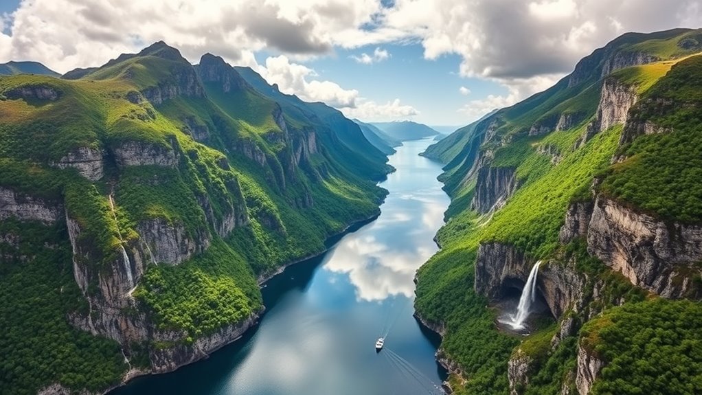 glacial carved scenic fjord landscapes