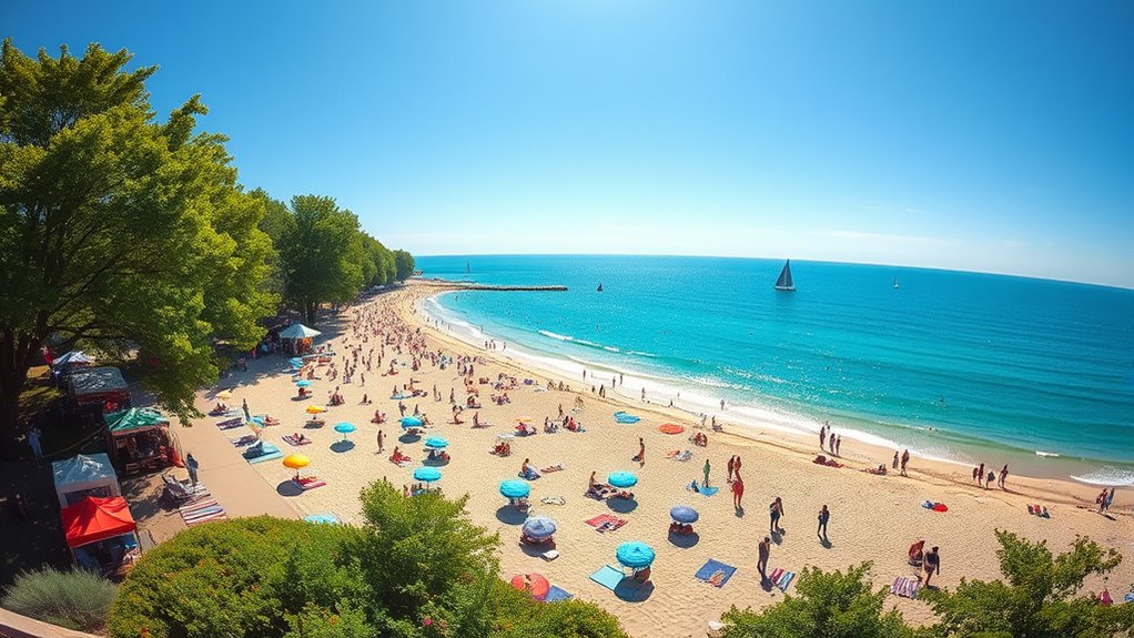 lakeside beaches and festivals