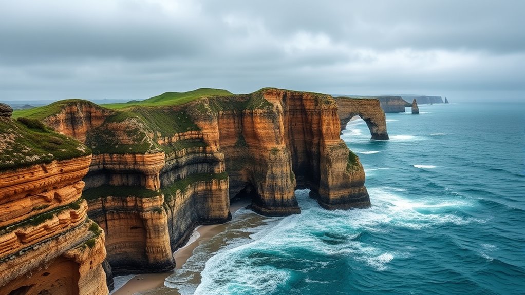 limestone stacks sunrise views