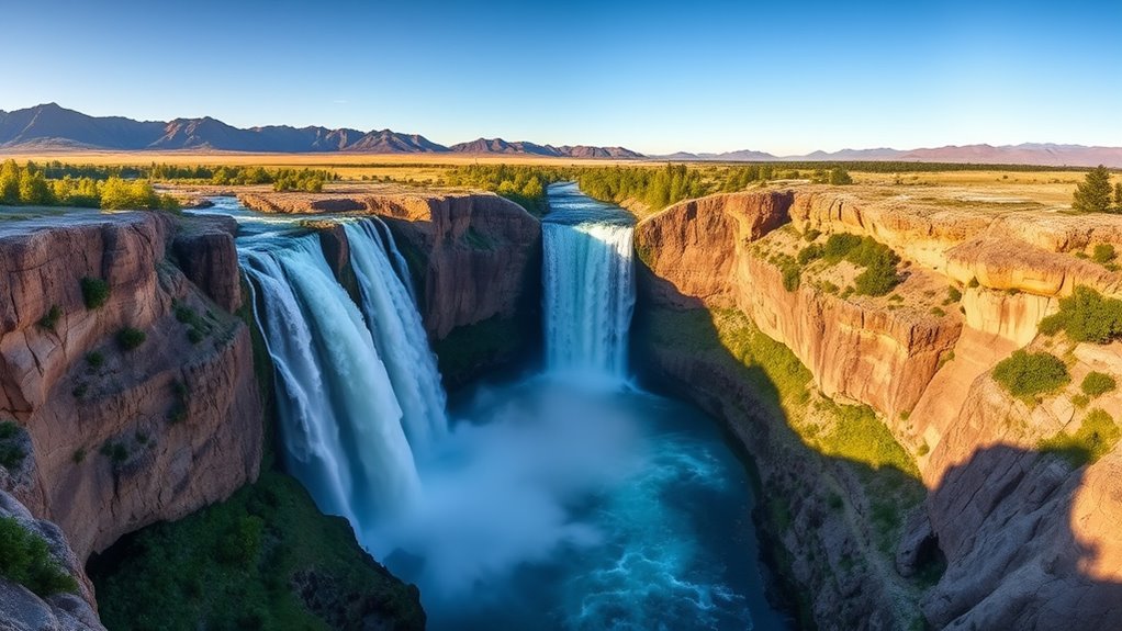 majestic waterfall with panoramic views