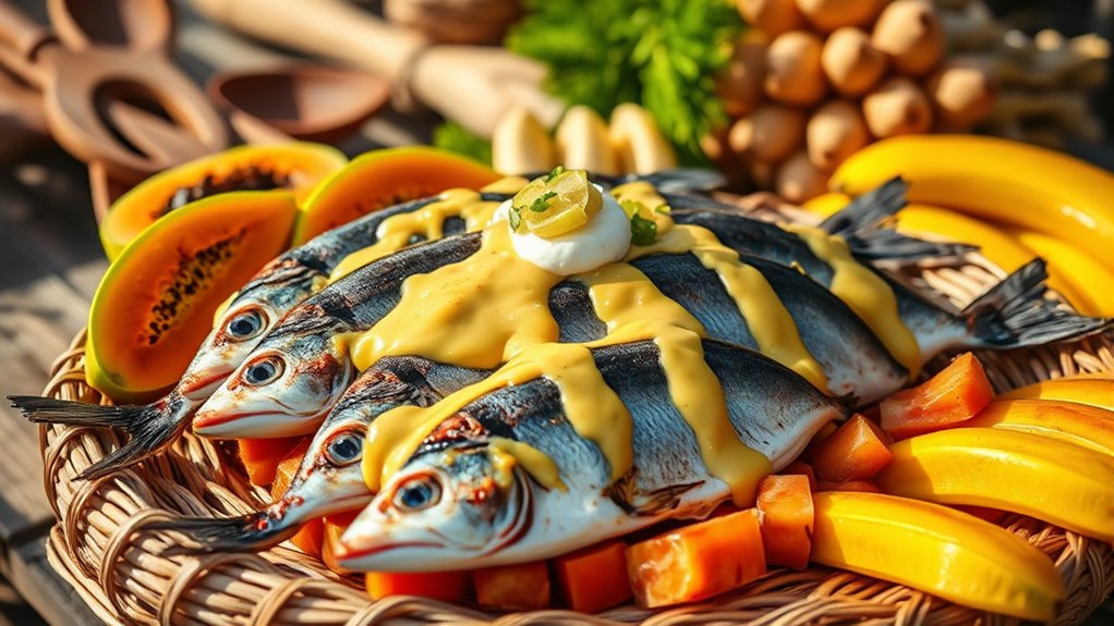 micronesian seafood and root dishes