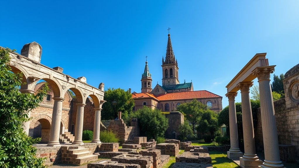 roman ruins and christian tombs
