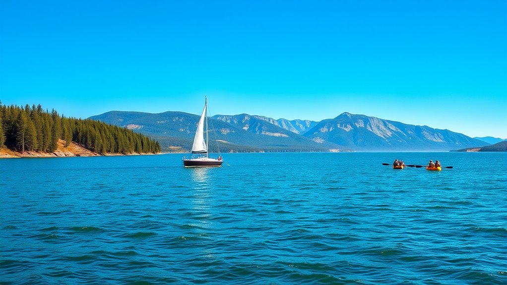 scenic lakeside water activities
