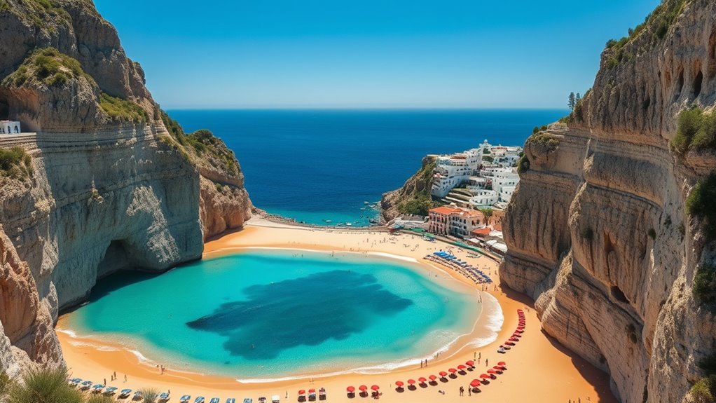 spanish coastlines with beaches