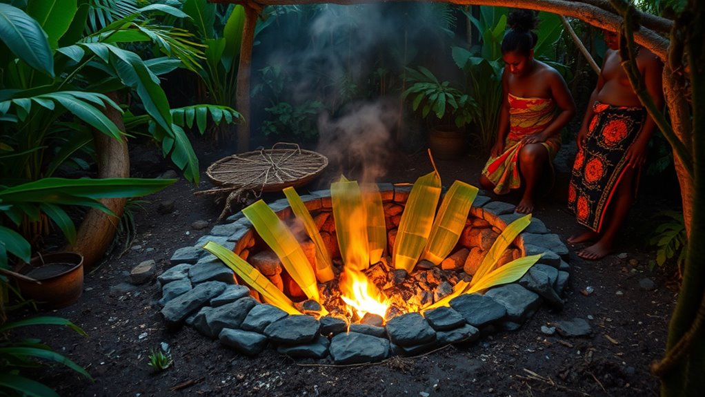 traditional earth oven cooking