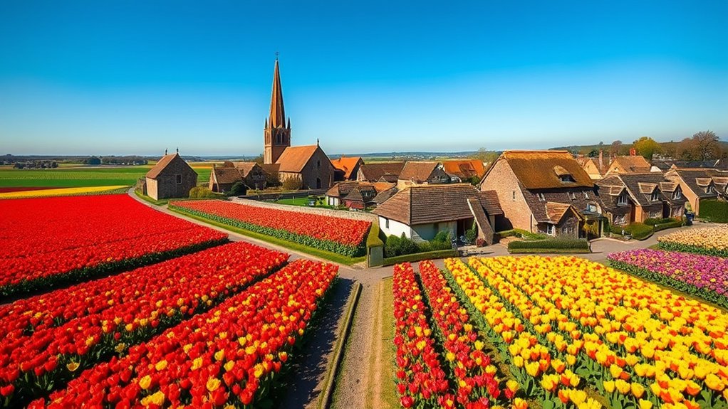 tulip fields and medieval towns
