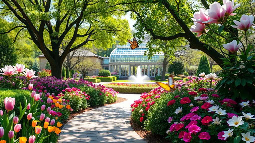 vibrant botanical garden displays