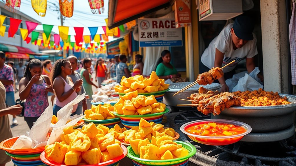 vibrant caribbean street snacks