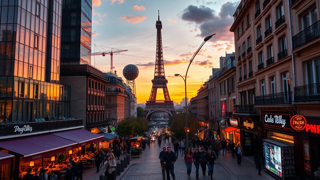 vibrant modern urban attractions