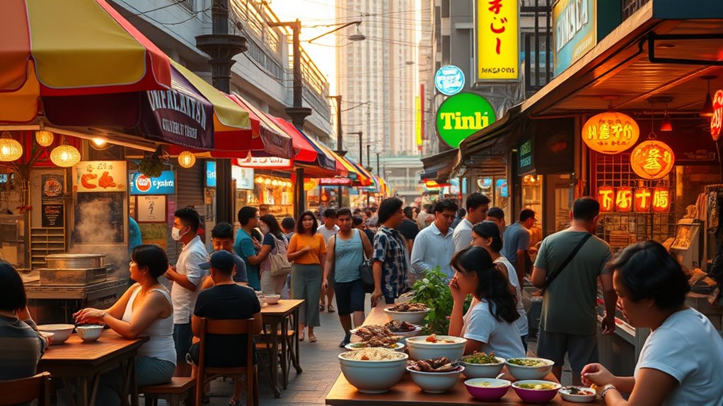 vibrant multicultural street cuisine