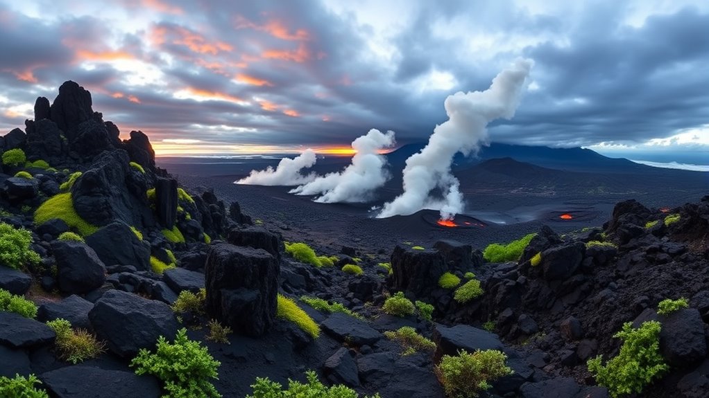 volcanoes lava trails vistas