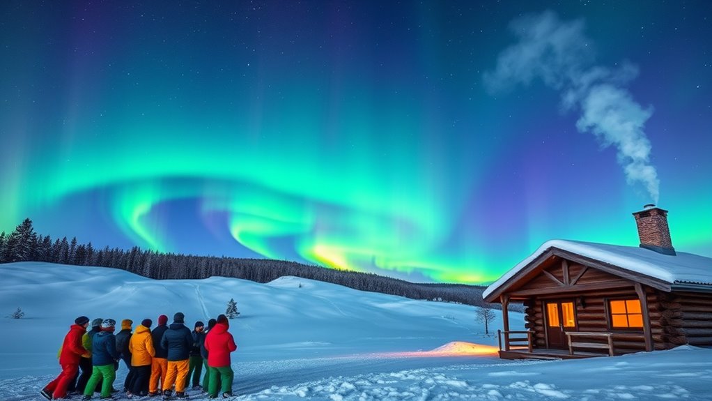 winter aurora and sports