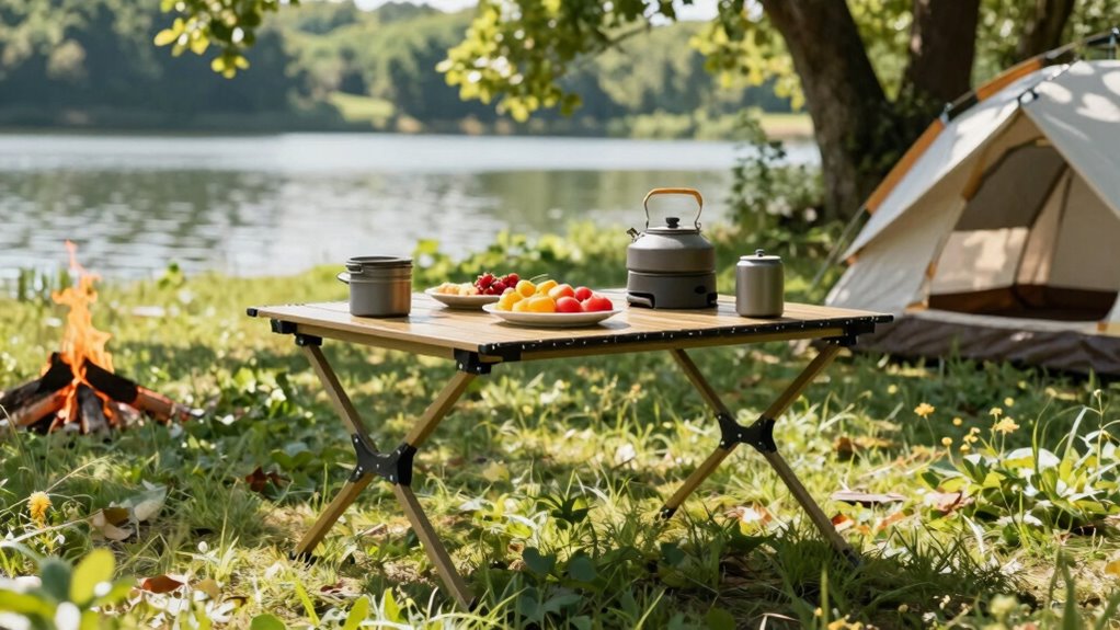 portable table enhances camping experience