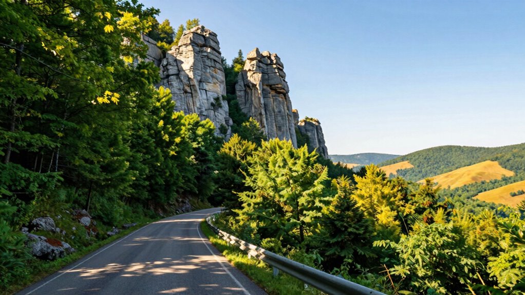 scenic waterfalls and landmarks